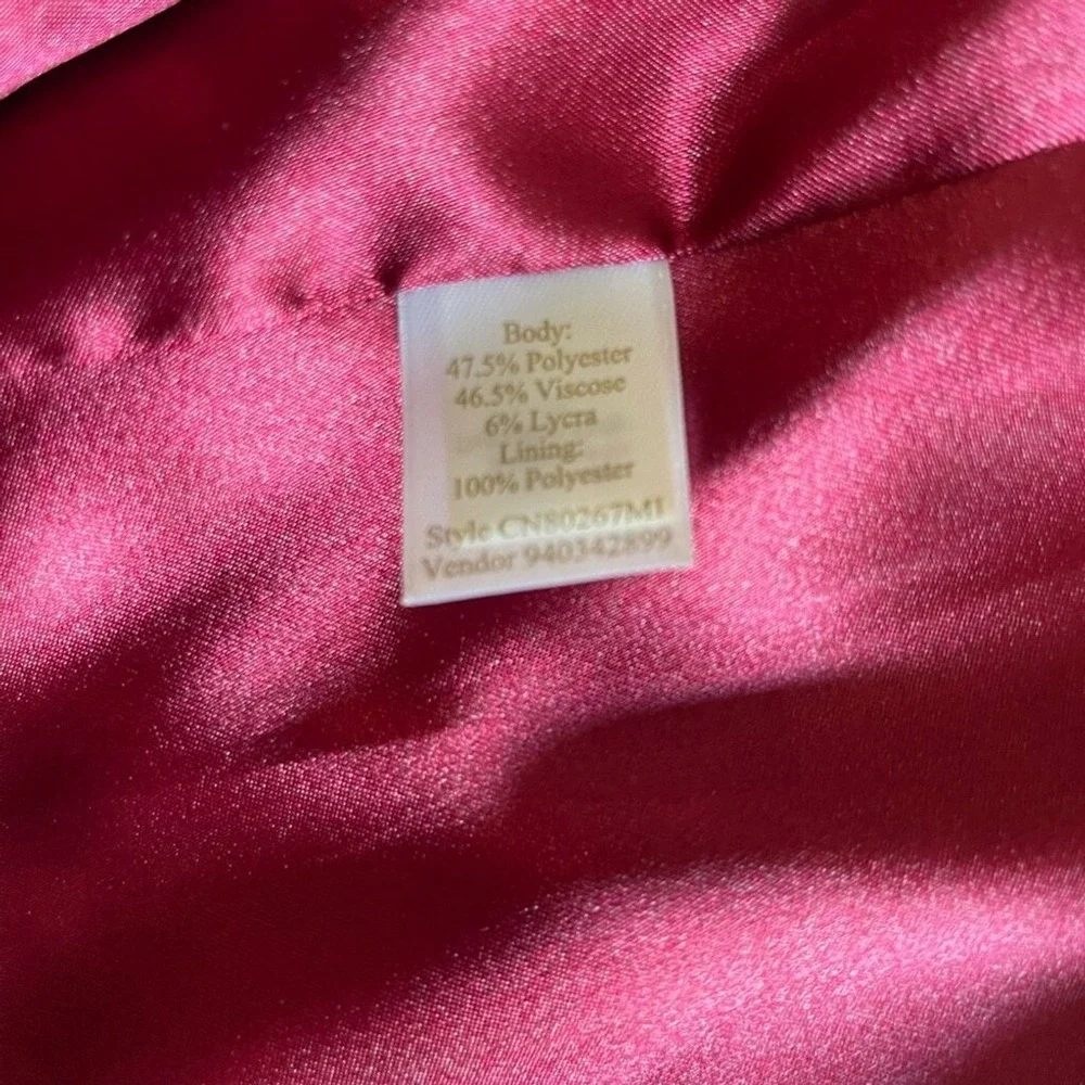 Cato Charcoal Grey Pinstripe Two Button Blazer Magenta Lining‎ CN80267M1